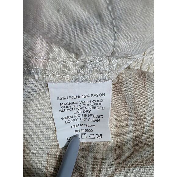 Briggs Linen Blend wide leg floral pants Elastic Waist Women's Boho Small - Picture 5 of 6